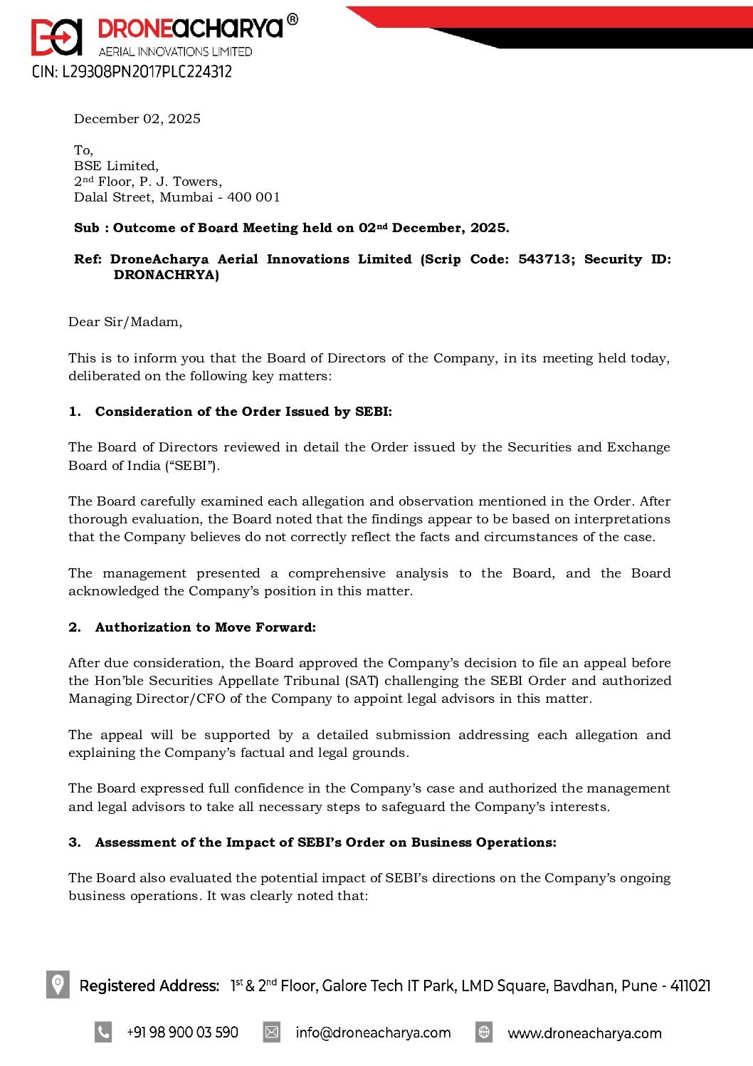 SEBI Order_ BM outcome – 02.12.2025