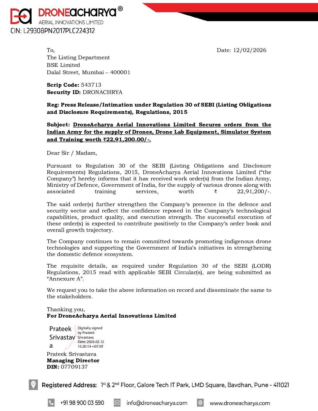 BSE Announcement Work Order 12.02.2026